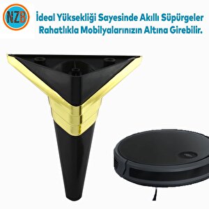 Mobilya Kanepe Sehpa Tv Ünitesi Koltuk Ayağı Baza Ayakları Siyah Altın 14 Cm