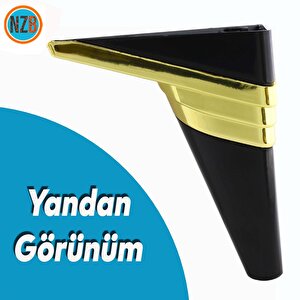 Mobilya Kanepe Sehpa Tv Ünitesi Koltuk Ayağı Baza Ayakları Siyah Altın 14 Cm