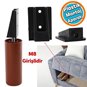 Mobilya Masa Baza Sehpa Gizli Montaj Ayağı Plastik Montaj Bağlantı Aparatı M8 Civatalı Tabanı 1 Adet