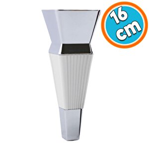 Mobilya Oturma Grubu Çekyat Kanepe Sehpa Tv Ünitesi Koltuk Ayağı Baza Ayakları Beyaz Krom 16 Cm