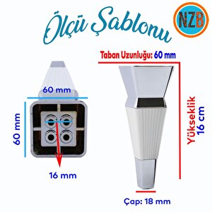 Mobilya Oturma Grubu Çekyat Kanepe Sehpa Tv Ünitesi Koltuk Ayağı Baza Ayakları Beyaz Krom 16 Cm