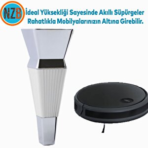 Mobilya Oturma Grubu Çekyat Kanepe Sehpa Tv Ünitesi Koltuk Ayağı Baza Ayakları Beyaz Krom 16 Cm