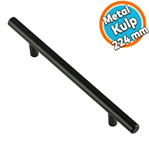 Mobilya Mutfak Çekmece Dolap Kapak Kulpu Kulbu 224 Mm Mat Siyah Metal Kulp