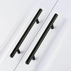 Mobilya Mutfak Çekmece Dolap Kapak Kulpu Kulbu 224 Mm Mat Siyah Metal Kulp