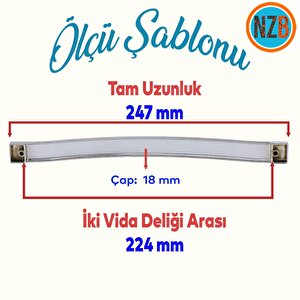 Mobilya Mutfak Dolabı Çekmece Dolap Kapak Kulbu Kulpu Krom 224 Mm Metal Kulp