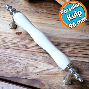 Porselen Beyaz Krom 96 Mm Kulplar Mobilya Mutfak Dolabı Çekmece Dolap Kapak Kulpu Kulbu