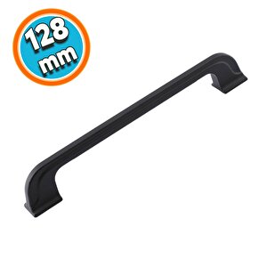 Mobilya Banyo Mutfak Dolabı Çekmece Dolap Kapak Kulpu 128 Mm Kulbu Siyah Metal Kulp