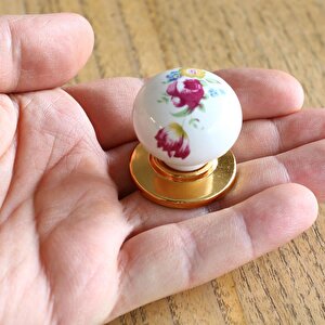 Porselen Gold Düğme Kulplar Mobilya Mutfak Dolabı Çekmece Dolap Kapak Kulpu Kulbu Altın