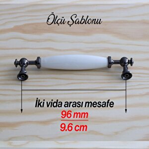 Porselen Füme Beyaz 96 Mm Kulp Mobilya Mutfak Kulplar Dolabı Dolap Kapak Kulpu Çekmece Kulbu