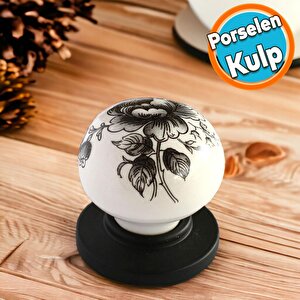 Porselen Düğme Kulplar Mobilya Mutfak Dolabı Çekmece Dolap Kapak Kulpu Kulbu Siyah
