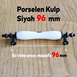 Porselen Beyaz Siyah 96 Mm Kulplar Mobilya Mutfak Dolabı Çekmece Dolap Kapak Kulpu Kulbu