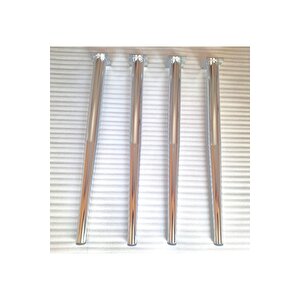 4 Adet-metal Konik Ayak-masa Ayağı-gümüş Renk-73.5cm-(boru Çapi 5.1cm)