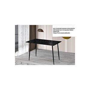 4 Adet-73cm Lüks Masa Ayağı, Siyah Renk, ( Yanlara 10 Derece Açılı Masa Ayağı)