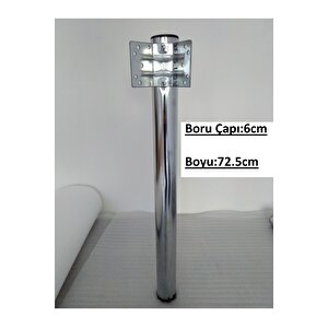 4 Adet-metal Boru Ayak 72.5 Cm, Mutfak Masası Ayağı Nikel-krom Ayak