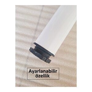 4 Adet-60cm Metal Boru Ayak-masa Ayağı-beyaz Renk-ayarlanabilir.(çap:6cm)