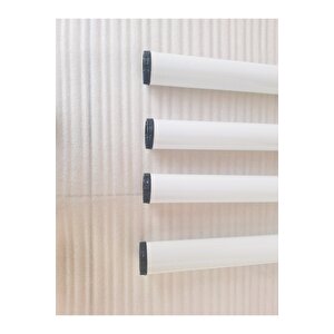 4 Adet-60cm Metal Boru Ayak-masa Ayağı-beyaz Renk-ayarlanabilir.(çap:6cm)