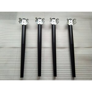 4 Adet-metal Konik Masa Ayağı-siyah Renk( Üst Çap:5,1 Cm)