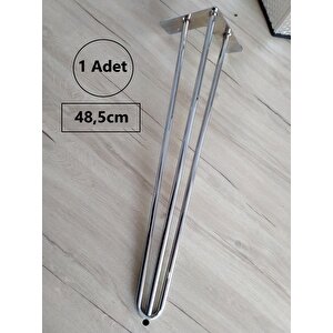 1 Adet-48.5cm Metal Firkete Ayak, Nikel Krom Kaplamalı