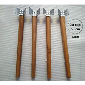 4 Adet-ahşap Masa Ayağı-ceviz Renk( Üst Çap:5,5 Cm)