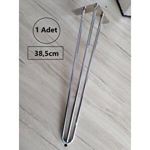 1 Adet-38.5cm Metal Firkete Ayak, Nikel Krom Kaplamalı