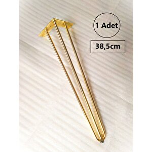 1 Adet-38,5cm Metal Firkete Ayak, Gold Renk Kaplama,masa Ayağı