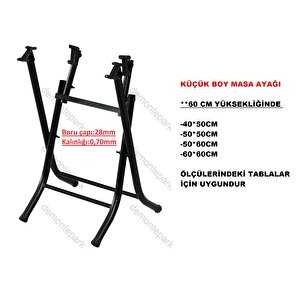 Katlanır Masa Ayağı-küçük Boy-siyah Renk