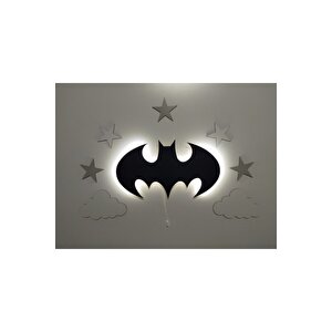 Çocuk Odası Dekoratif Ahşap Batman Gece Lambası Ledli Aydınlatma
