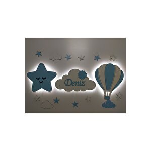 Dekoratif Aydınlatma Gülen Yıldız Bulut Balon Dekoratif Gece Lambası Hediyelik