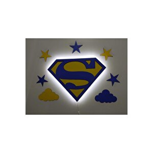 Çocuk Odası Gece Lambası- Dekoratif Süperman Ledli Aydınlatma Seti