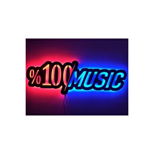 %100 Music Ahşap Duvar Dekoru