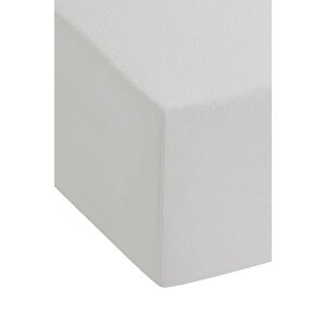3 Adet Düz Pamuklu Tek Kişilik 120 X 200 X 30 Cm Lastikli Penye Çarşaf Gri