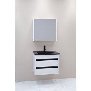 Levante 65 Cm Siyah Lavabolu Banyo Dolabı Bgn Aynalı - Boy Dolap Hariç