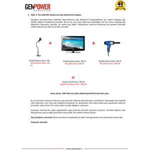 Genpower Marka Gbg 40ie Model 4 Kva, Benzinli, Marşlı  Açık Tip, Dijital İnverter Monofaze ( 220 Volt) Portatif Jeneratör