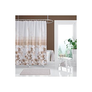 Banyo Duş Perdesi 4131 120x200 Perde Borusu Askı Aparatı 90x130 Hediyeli