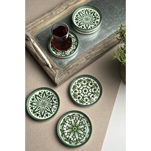 Tabak Evi̇ Stoneware Mozaik Green Sefa 6 Lı Çay Tabağı 10cm