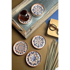 Tabak Evi̇ Stoneware Mozaik Red Sefa 6 Lı Çay Tabağı 10cm