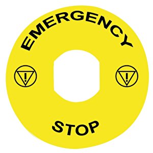 Electric Zby8330 Acil Durdurma Butonu Için Işaretli Yazı Ø90 - Emergency Stop