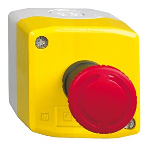 Electric Xalk1781h29 Sarı Kumanda Kutusu - 1 Kırmızı Mantar Buton Ø40 1nk - Emergency Stop