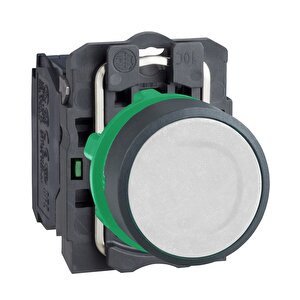 Electric Xb5aa11 Harmony Xb5, Basmalı Düğme, Plastik, Düz, Beyaz, Ø22, Yaylı Dönüş, İşaretsiz, 1 Hayır