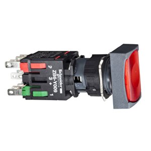 Electric Xb6dw4b2b Kırmızı Dikdörtgen Işıklı Buton Ø16 Yaylı Dönüş 1nk 12...24v