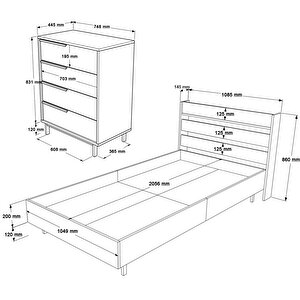 Robin Home Lidya Genç Odası Takımı 7'li Set Sepet-uv Baskı Jüt