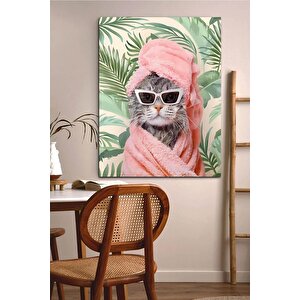 Tatlı Kedi Portresi Canvas Tablo 35x50 cm