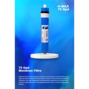 H-max 75 Gpd Hmax Membranlı Açık Kasa Su Arıtma Çift Karbonlu 5'li Filtre Seti - 0035