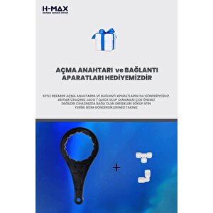 H-max 75 Gpd Hmax Membranlı Açık Kasa Su Arıtma Çift Karbonlu 5'li Filtre Seti - 0035