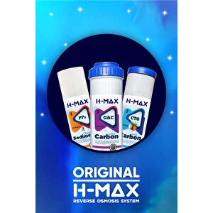 H-max 75 Gpd Membranlı Açık Kasa Su Arıtma Çift Karbonlu 6'lı Filtre Seti - 0038