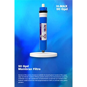 H-max 90 Gpd Süper Membranlı Açık Kasa Su Arıtma Çift Karbonlu 5'li Filtre Seti - 0037