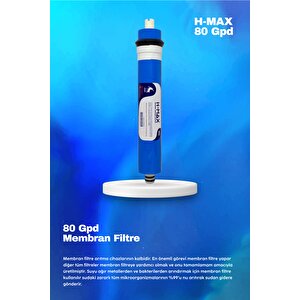 H-max 80 Gpd Hmax Membranlı Açık Kasa Su Arıtma Çift Karbonlu 6'lı Filtre Seti - 0039