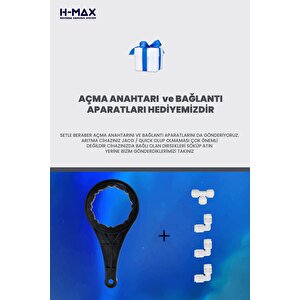 H-max 80 Gpd Hmax Membranlı Açık Kasa Su Arıtma Çift Karbonlu 6'lı Filtre Seti - 0039