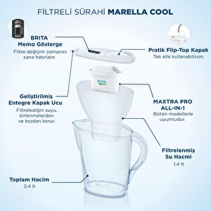 Brita Marella Cool Maxtra Pro All-in-1 Filtreli Su Arıtma Sürahisi - Beyaz