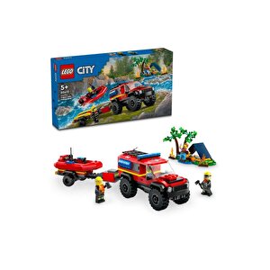 Lego 4x4 Kurtarma Botlu İtfaiye Kamyonu 60412
